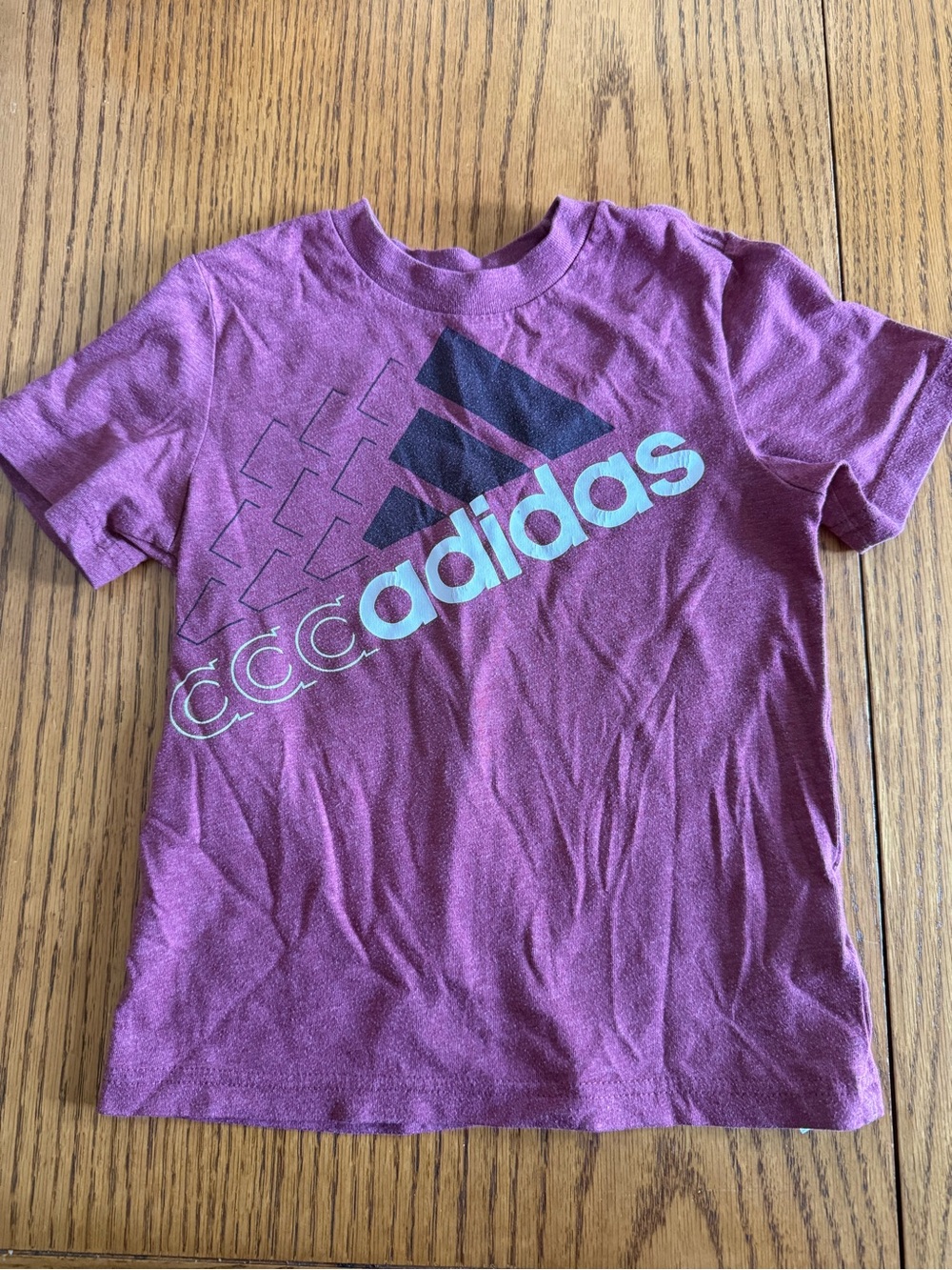 adidas Kids Maroon Short Sleeve Logo Tee